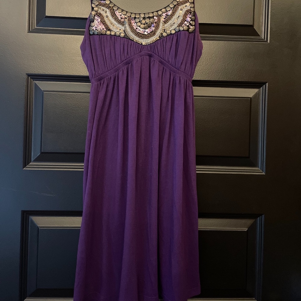 Short Purple Dress (Small) with beading